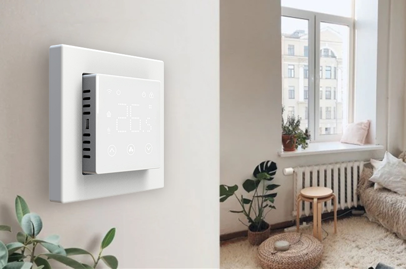 How does the boiler thermostat switch the heating mode?
