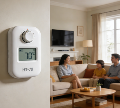 Is the HT-70 wall-mounted thermostat suitable for home use?