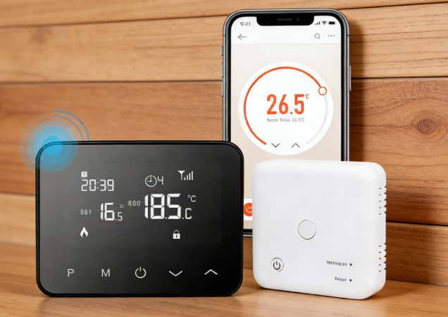 How to set the boiler thermostat temperature for day and night?