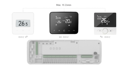 Does the wired control box for underfloor heating support wireless thermostats?