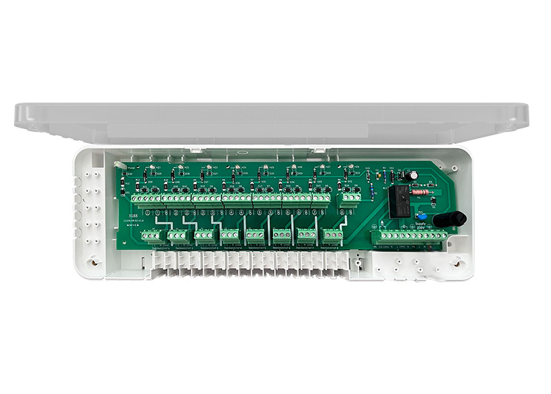 What temperature control modes does an 8-zone wired underfloor heating control box support?
