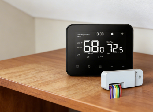 Dual-mode PTAC thermostat for cooling and heating