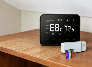 Dual-mode PTAC thermostat for cooling and heating