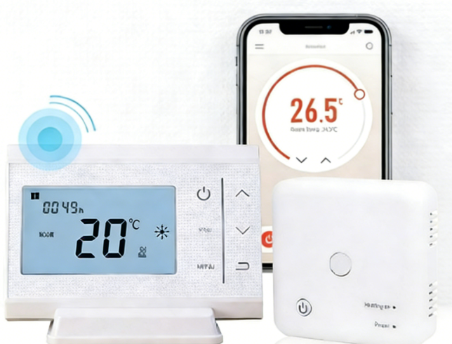 What causes an E1 error to appear on a boiler thermostat?