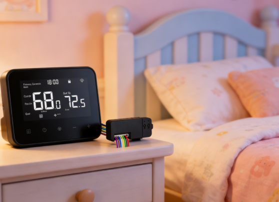 Why do hotels commonly use PTAC heat pump thermostats?