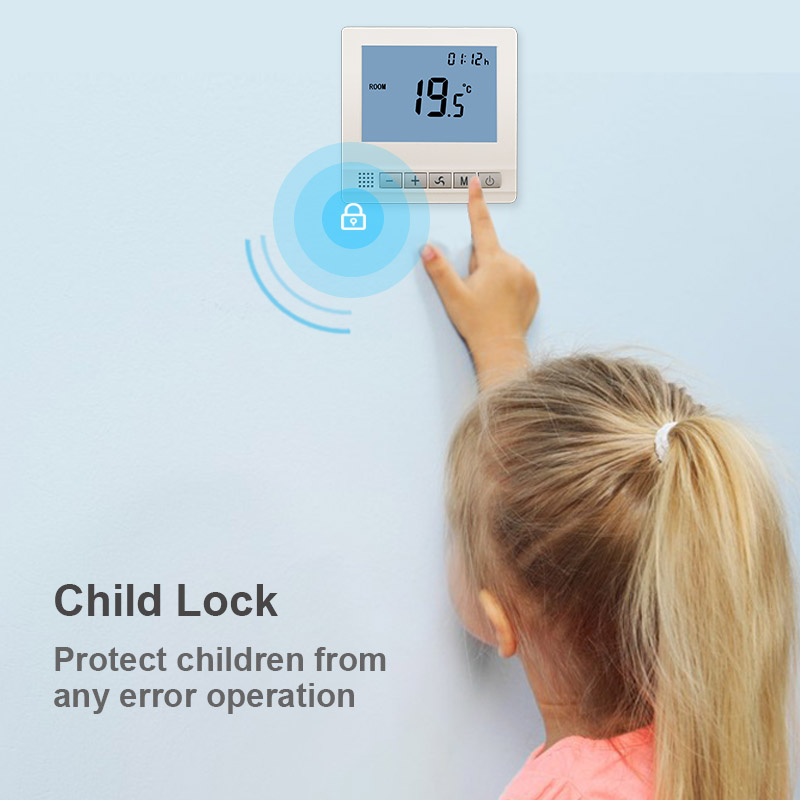 Two-in-One Heat Pump Thermostat for Fan Coil Units and Underfloor Heating Systems